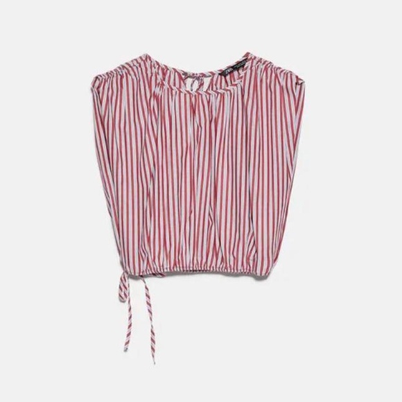 Zara Tops - Zara Poplin Top With Red and White Stripes
